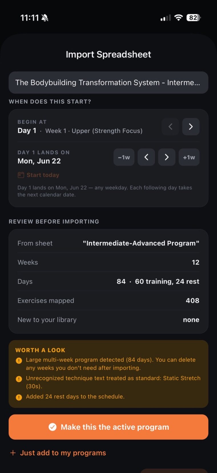Crucible — review a spreadsheet program before importing